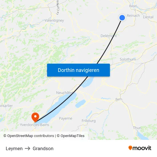 Leymen to Grandson map