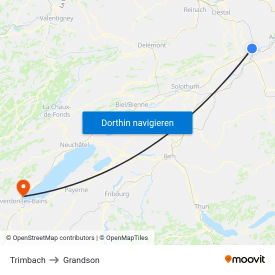 Trimbach to Grandson map