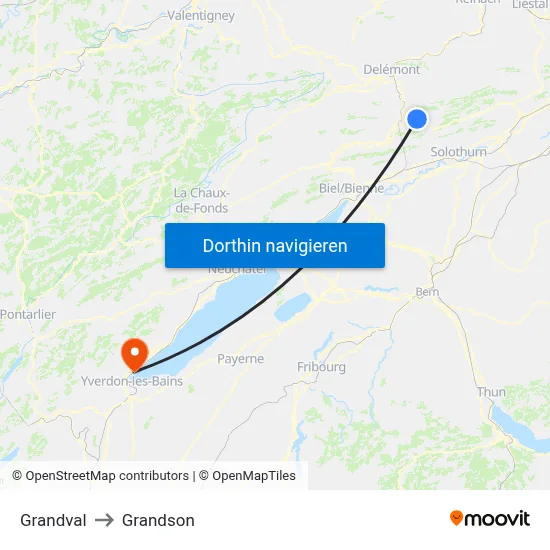 Grandval to Grandson map