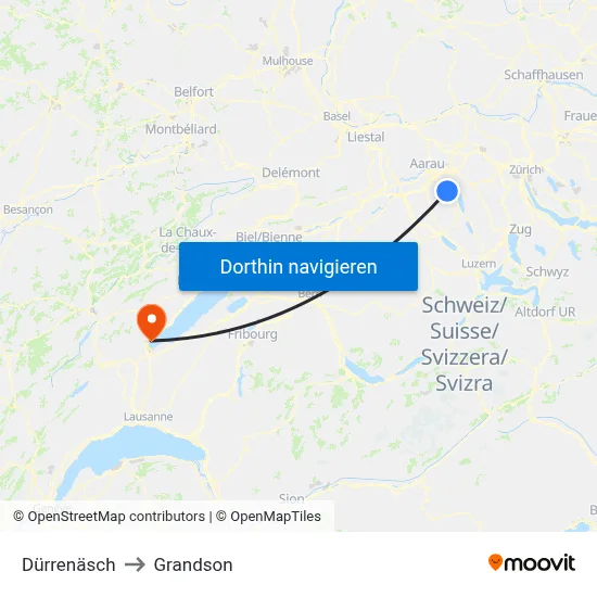 Dürrenäsch to Grandson map