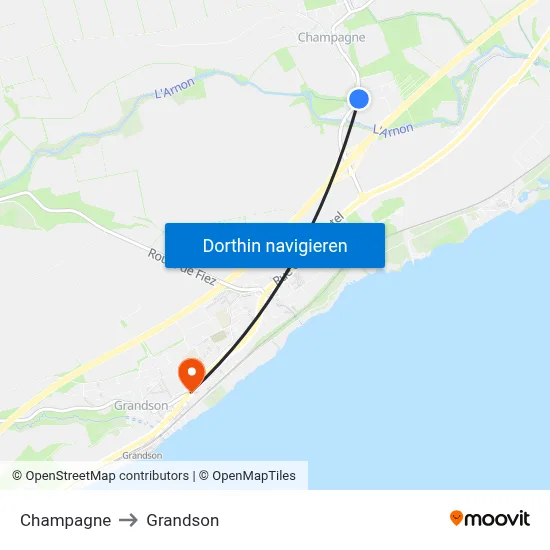 Champagne to Grandson map