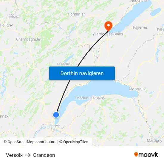 Versoix to Grandson map