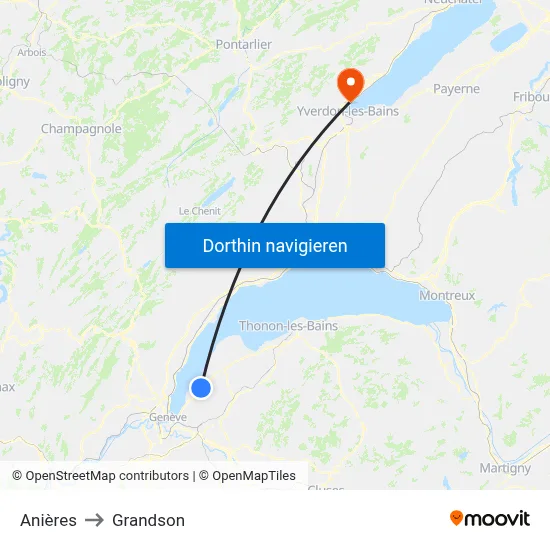 Anières to Grandson map