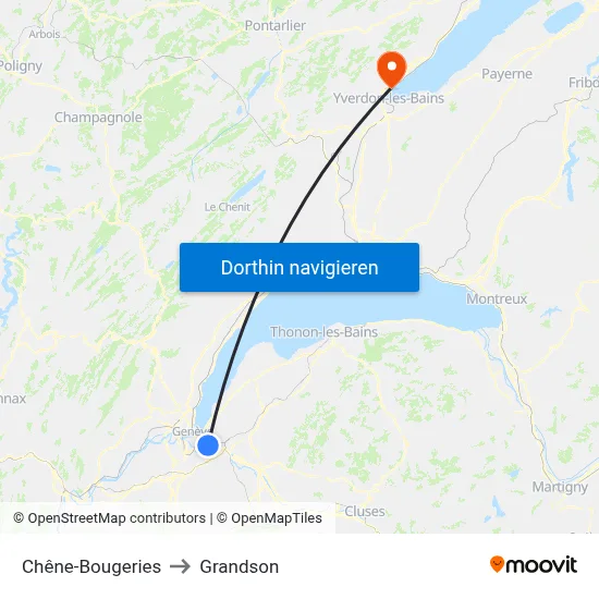 Chêne-Bougeries to Grandson map