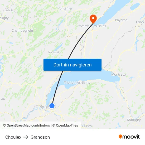 Choulex to Grandson map