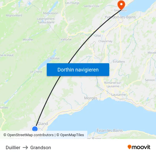 Duillier to Grandson map