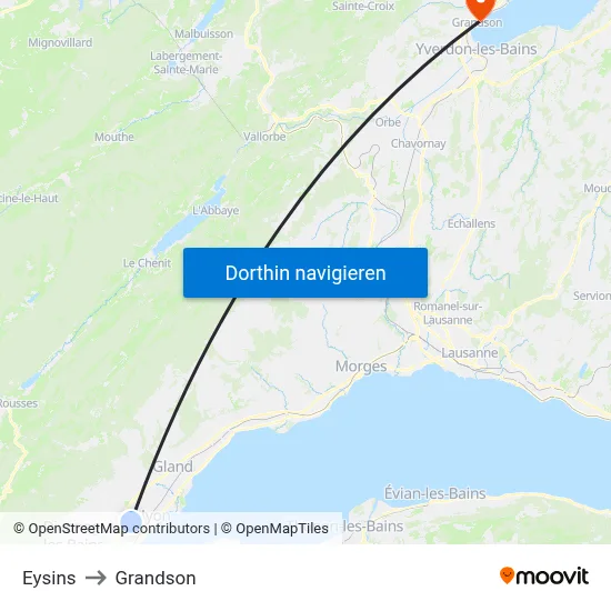 Eysins to Grandson map