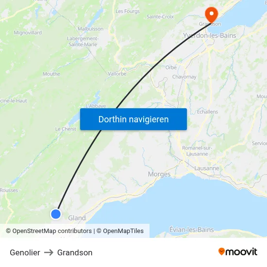 Genolier to Grandson map