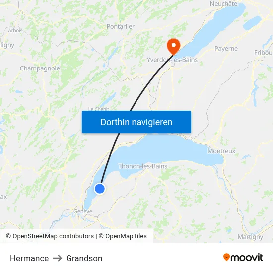 Hermance to Grandson map