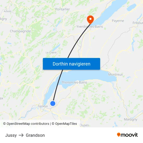 Jussy to Grandson map