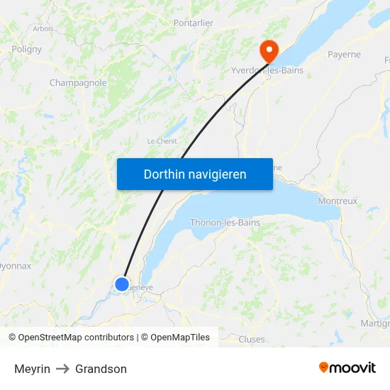 Meyrin to Grandson map