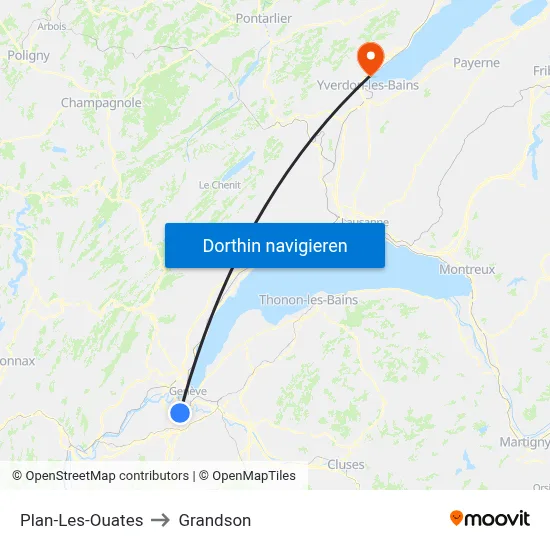 Plan-Les-Ouates to Grandson map