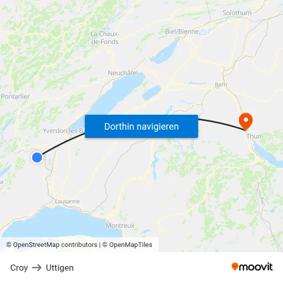 Croy to Uttigen map