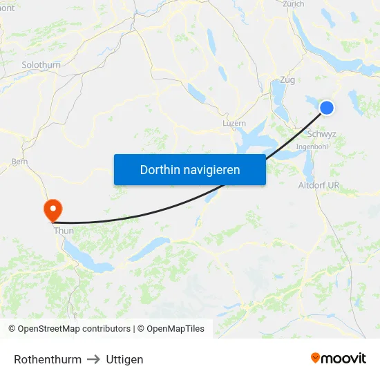 Rothenthurm to Uttigen map