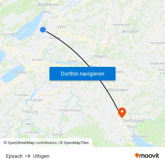 Epsach to Uttigen map