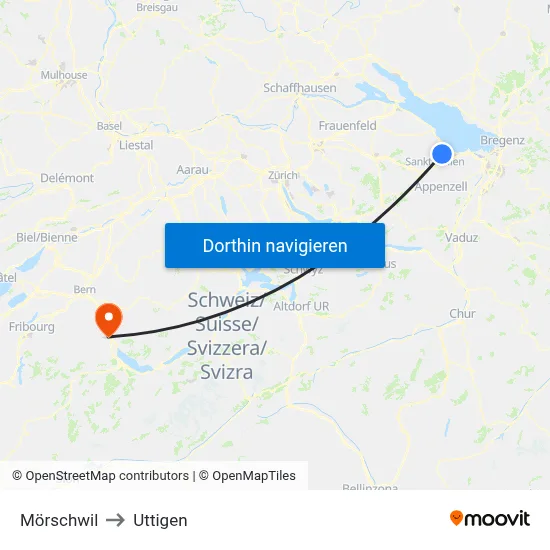 Mörschwil to Uttigen map