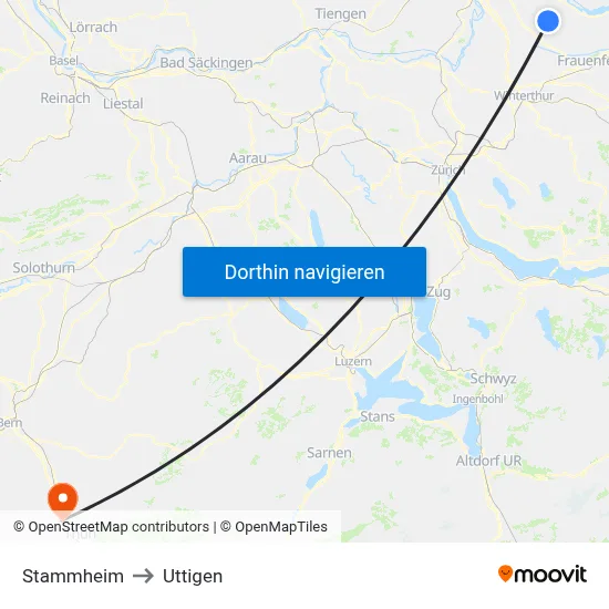 Stammheim to Uttigen map