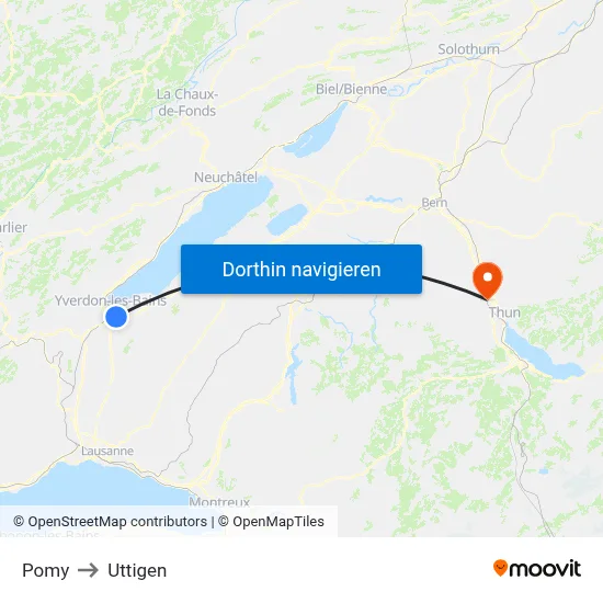 Pomy to Uttigen map