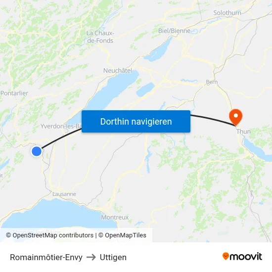 Romainmôtier-Envy to Uttigen map