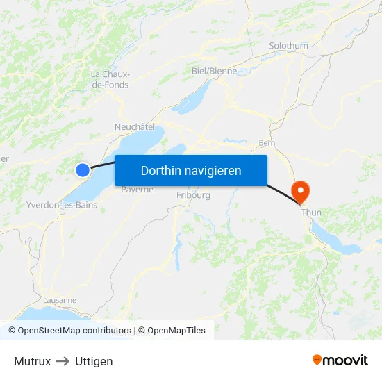 Mutrux to Uttigen map