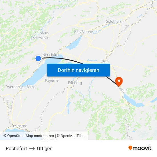 Rochefort to Uttigen map