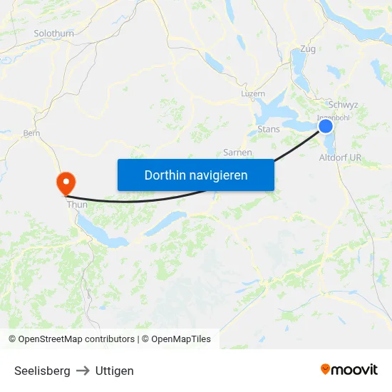 Seelisberg to Uttigen map