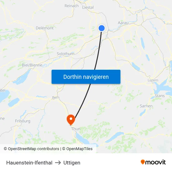 Hauenstein-Ifenthal to Uttigen map