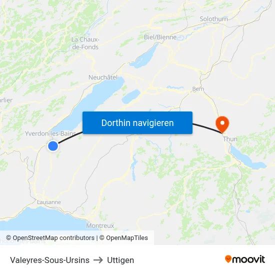 Valeyres-Sous-Ursins to Uttigen map