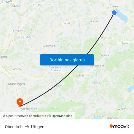 Oberkirch to Uttigen map