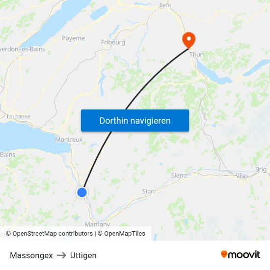Massongex to Uttigen map