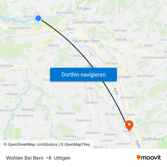 Wohlen Bei Bern to Uttigen map