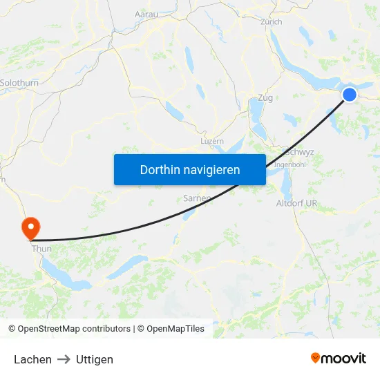 Lachen to Uttigen map