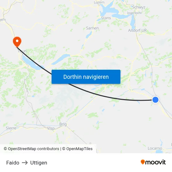 Faido to Uttigen map