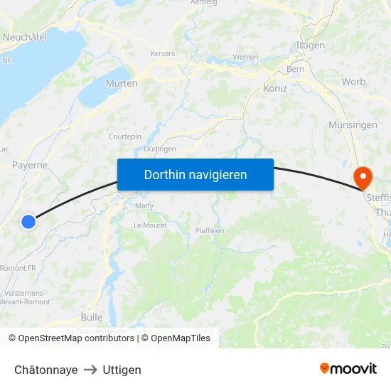 Châtonnaye to Uttigen map