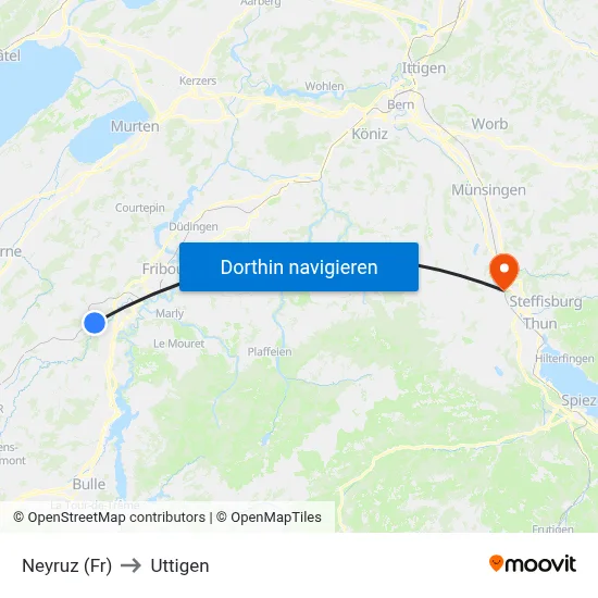 Neyruz (Fr) to Uttigen map