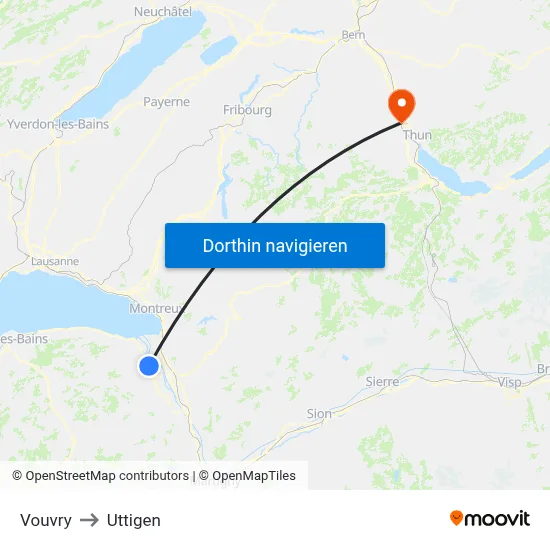Vouvry to Uttigen map
