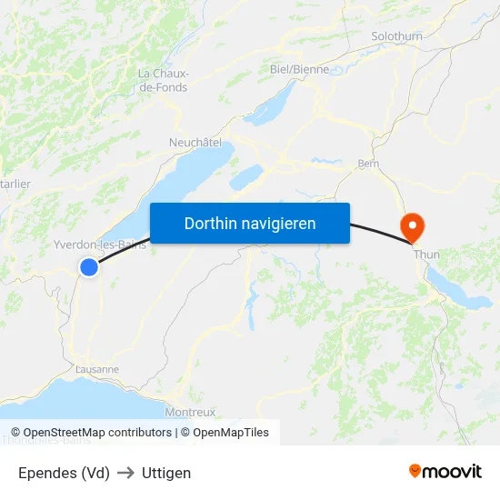 Ependes (Vd) to Uttigen map