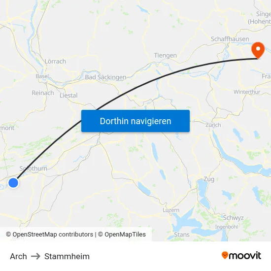 Arch to Stammheim map