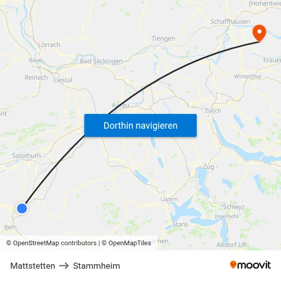 Mattstetten to Stammheim map