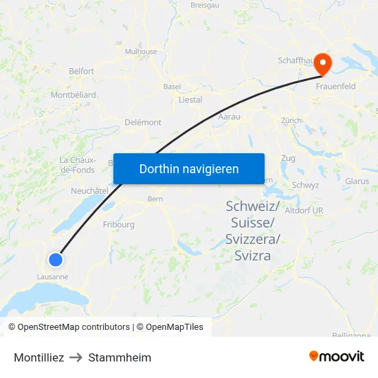 Montilliez to Stammheim map