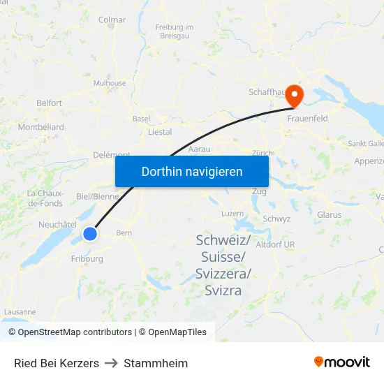 Ried Bei Kerzers to Stammheim map