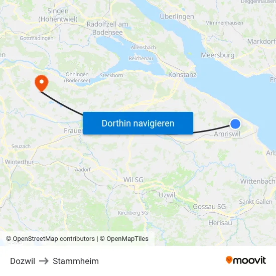 Dozwil to Stammheim map