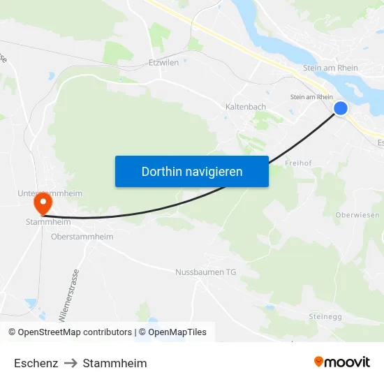 Eschenz to Stammheim map