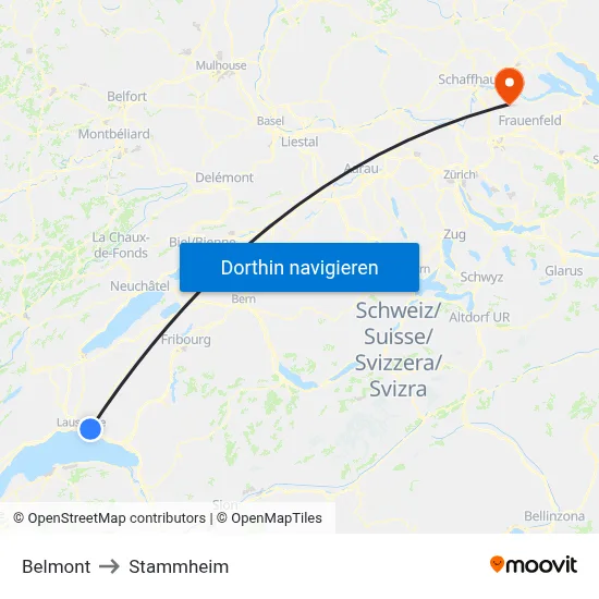 Belmont to Stammheim map
