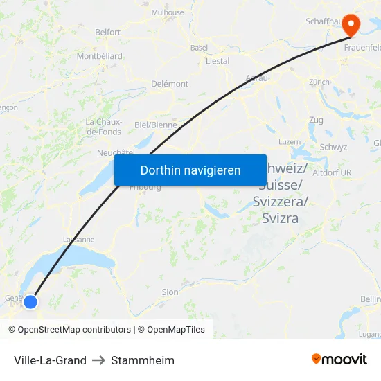 Ville-La-Grand to Stammheim map