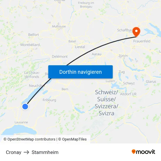 Cronay to Stammheim map