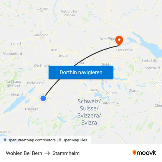 Wohlen Bei Bern to Stammheim map