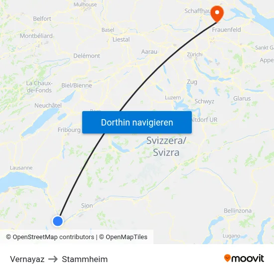 Vernayaz to Stammheim map