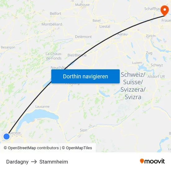 Dardagny to Stammheim map