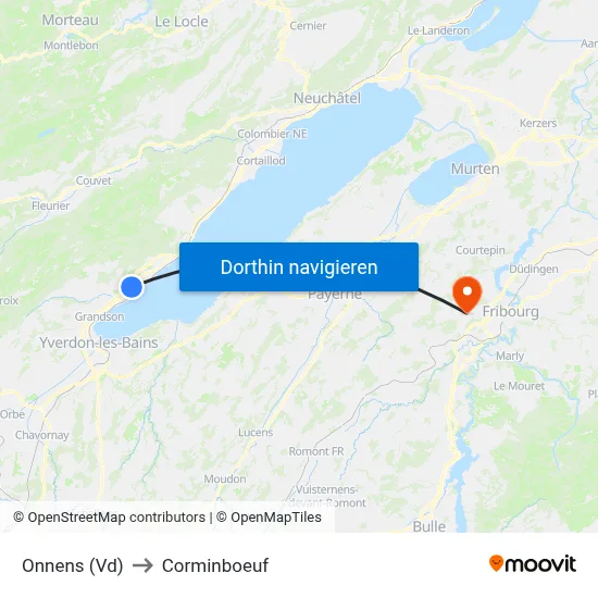 Onnens (Vd) to Corminboeuf map